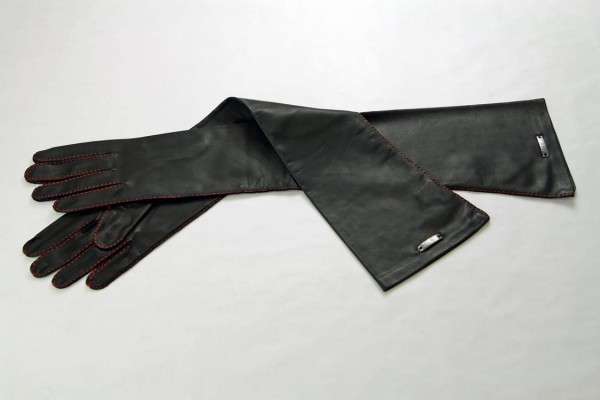 Luxus Lederhandschuhe mit roter Naht - MICELI-Made in Italy