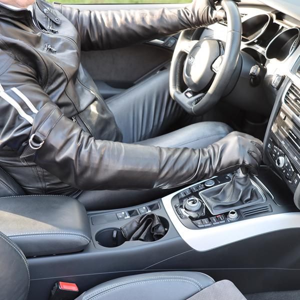 75 cm lange Herren Lederhandschuhe mit verstellbarer Schnalle